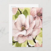 Carte Postale Fleurs de Magnolia (Devant / Derrière)
