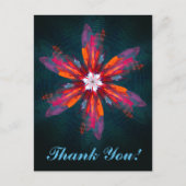 Carte Postale Fleurs de mandala floral Orange Rouge Bleu Abstrai (Devant)