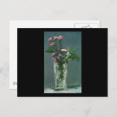 Carte Postale Fleurs de manet dans un vase de cristal (Devant / Derrière)