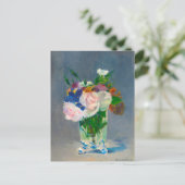 Carte Postale Fleurs de manet dans un vase de cristal (Debout devant)