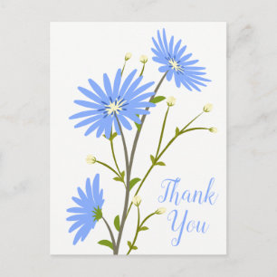 Carte Postale Fleurs de marguerite de remerciement floral bleu m