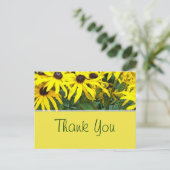 Carte Postale fleurs de marguerite d'été jaune vif merci (Debout devant)
