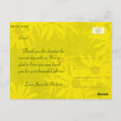 Carte Postale fleurs de marguerite d'été jaune vif merci (Dos)