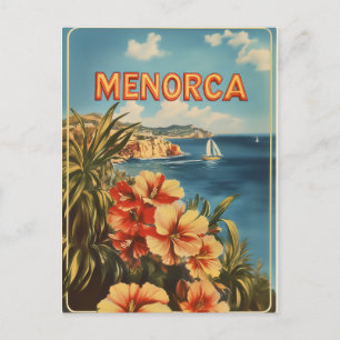 Carte Postale Fleurs de Menorca vintage