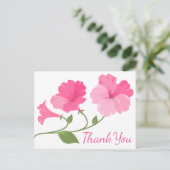 Carte Postale Fleurs de Merci d'aquarelle florale rose Fuchsia (Debout devant)