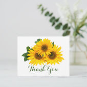 Carte Postale Fleurs de Merci Florales Fleurs de soleil Jaunes e (Debout devant)