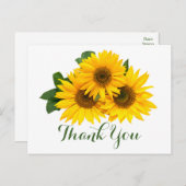 Carte Postale Fleurs de Merci Florales Fleurs de soleil Jaunes e (Devant / Derrière)