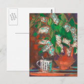 Carte Postale Fleurs de Merisier Fleurissent Peinture Florale Pa (Devant / Derrière)