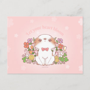 Carte Postale Fleurs de mochi mignonnes personnalisées et kawaii