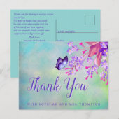 Carte Postale Fleurs de Myosotis mauve Merci (Devant / Derrière)