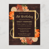 Carte Postale Fleurs de naissance d'automne orange brûlé rustiqu (Devant)