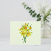 Carte Postale Fleurs de narcisse jaune (Debout devant)