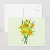 Carte Postale Fleurs de narcisse jaune (Devant / Derrière)