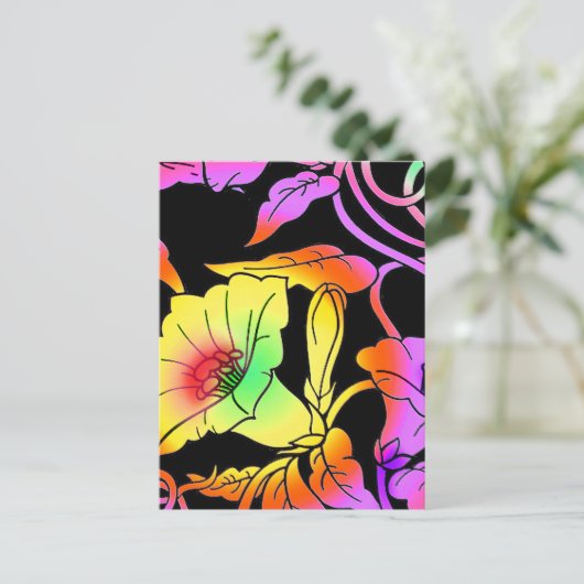 Carte Postale Fleurs de néon (Debout devant)