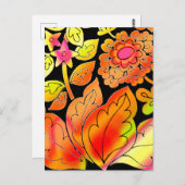 Carte Postale Fleurs de néon (Devant / Derrière)