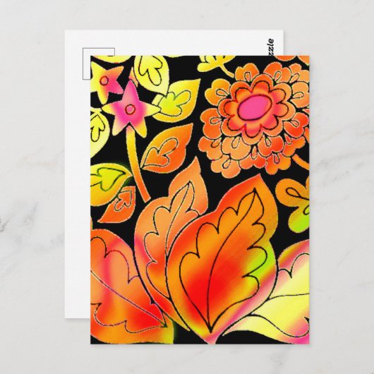 Carte Postale Fleurs de néon (Devant / Derrière)