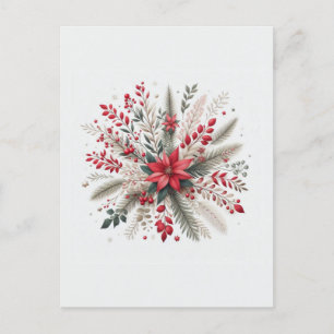 Carte Postale Fleurs de Noël