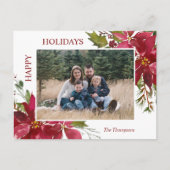 Carte Postale Fleurs de Noël élégantes Joyeuses Fêtes Famille (Devant)