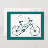 Carte Postale Fleurs de papillons délicates et fans de vélos de  (Devant / Derrière)