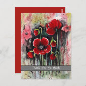 Carte Postale Fleurs de pavot en aquarelle   (Devant / Derrière)