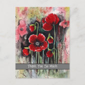 Carte Postale Fleurs de pavot en aquarelle   (Devant)