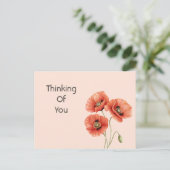 Carte Postale Fleurs de pavot rouge (Debout devant)