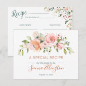 Carte Postale Fleurs de pêcher & verdure, recette de Baby Shower (Devant / Derrière)