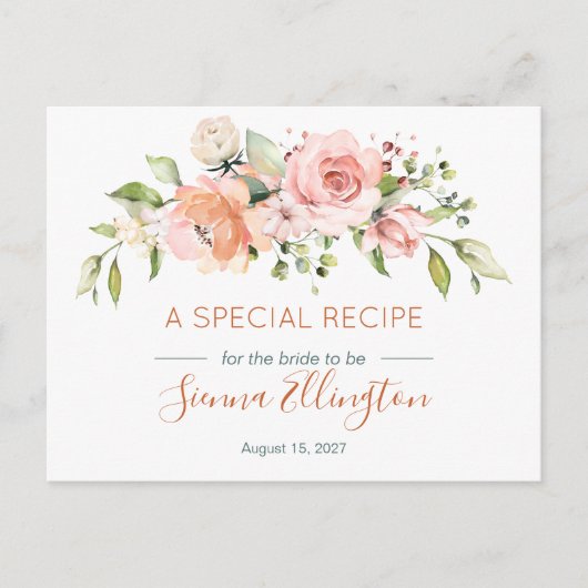 Carte Postale Fleurs de pêcher & verdure, recette de Baby Shower (Devant)