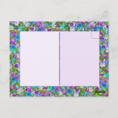 Carte Postale Fleurs de pensée violette d'anniversaire à monogra (Dos)