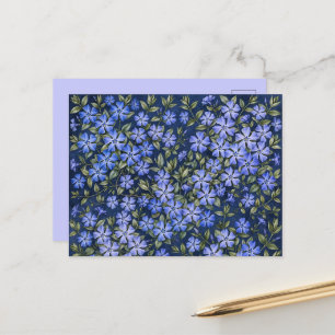 Carte Postale Fleurs de Pervenche Dispersées Charmantes Bleu Pro