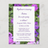 Carte Postale Fleurs de pétunia roses violettes pour 16e anniver (Devant)