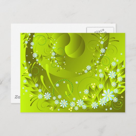 Carte Postale fleurs de printemps (Devant / Derrière)