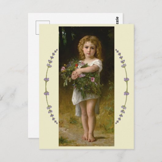 Carte Postale Fleurs de printemps par William Bouguereau (Devant / Derrière)