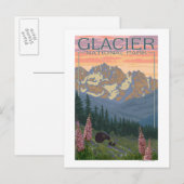 Carte Postale Fleurs de printemps - Parc national des Glaciers,  (Devant / Derrière)