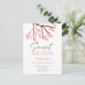 Carte Postale Fleurs de printemps pour 16 ans Fleur de cerisier (Debout devant)