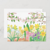 Carte Postale Fleurs de printemps qui rayonnent la joie (Devant / Derrière)