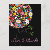 Carte Postale Fleurs de printemps Whimsical Pop Tree Chic Merci (Devant)