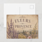 carte postale fleurs de provence (Devant / Derrière)