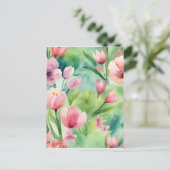 Carte Postale Fleurs de ressort d'aquarelle (Debout devant)