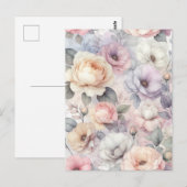 Carte Postale Fleurs de rose élégantes (Devant / Derrière)