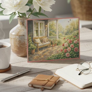 Carte Postale Fleurs de roses de porche de mai en aquarelle