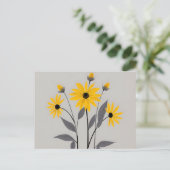 Carte Postale Fleurs de Rudbeckia Minimaliste (Debout devant)