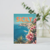 Carte Postale Fleurs de Sicile vintage (Debout devant)