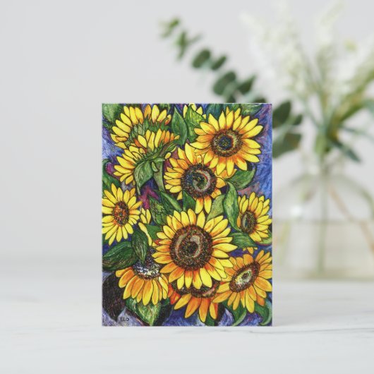 Carte Postale Fleurs de soleil (Debout devant)