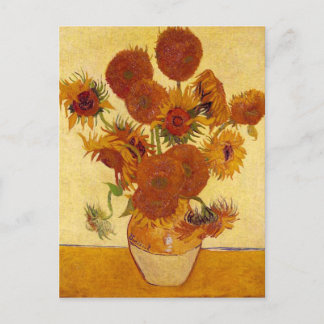 Carte Postale Fleurs de soleil dans un vase (F454) Van Gogh Art