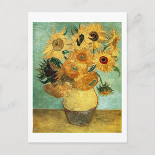Carte Postale Fleurs de soleil dans un vase (F455) Van Gogh Art