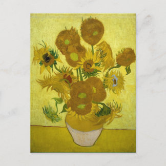 Carte Postale Fleurs de soleil dans un vase (F458) Van Gogh Art
