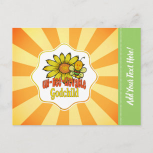 Carte Postale Fleurs de soleil et abeilles Godchild incroyables