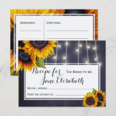 Carte Postale Fleurs de soleil jaune chic mariée marine pour êtr (Devant / Derrière)