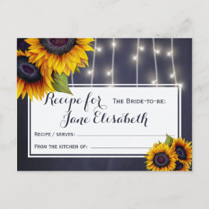Carte Postale Fleurs de soleil jaune chic mariée marine pour êtr